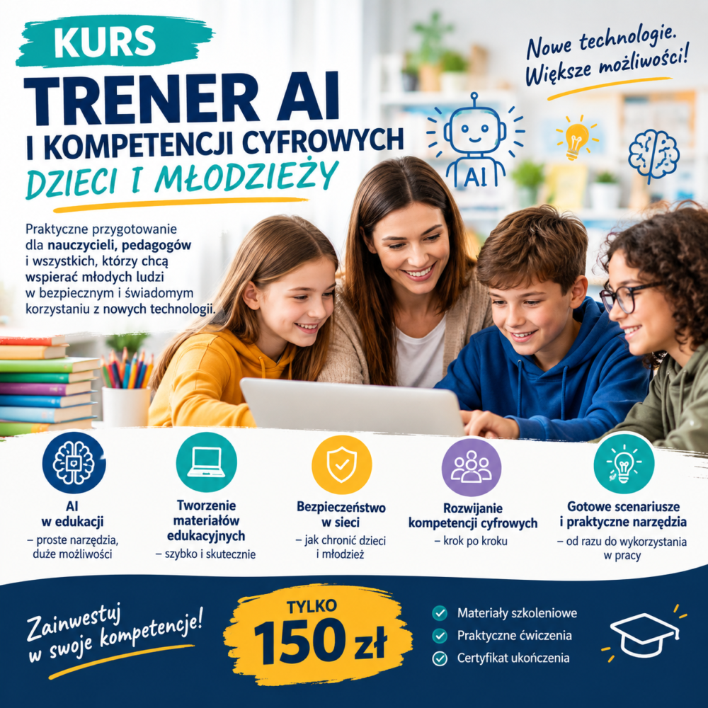 TRENER AI I KOMPETENCJI CYFROWYCH DZIECI I MŁODZIEŻY
